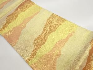 佐賀錦道長取りに流水・草花・古典柄模様織出し袋帯